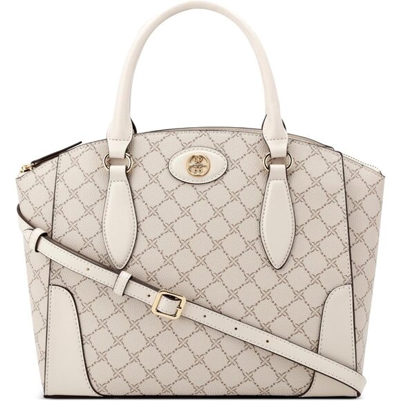 Handbags - Innes Satchel Womens Zipper Closure Cotton Blend Lining Durable Saffiano Gold Ha